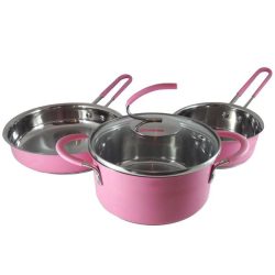 سرویس چهار تکه قابلمه و ماهیتابه استیل کودک Spring