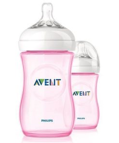 شیشه شیر نچرال فیلیپس اونت (Philips Avent) صورتی ۲۶۰ میلی لیتر دو عددی