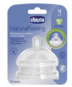 سر شیشه چیکو (chicco) Natural Feeling بسته 2 عددی قابل تنظیم