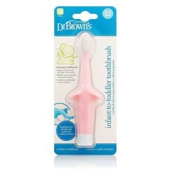 مسواک آموزشی دکتر براون (Dr browns) طرح فیل 0 تا 3 سال صورتی