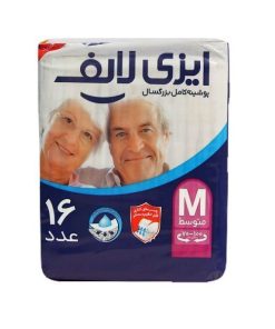 پوشک کامل بزرگسال ایزی لایف easy life سایز M بسته 16 عددی