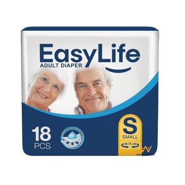پوشک چسبی بزرگسال ایزی لایف easy life سایز S بسته 18 عددی