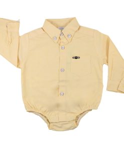 شومیز زیر دکمه دار پسرانه Zara baby طرح گوچی لیمویی