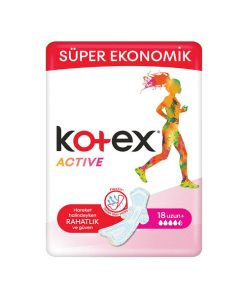 نوار بهداشتی ترک بالدار Kotex قطر نازک سایز بزرگ 18 عددی