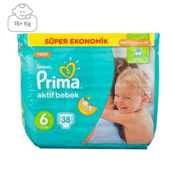 پوشک پریما سایز ۶ بسته 38 عددی