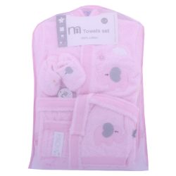 ست 5 تکه حوله نوزاد مادر کر  Mothercare طرح فیل صورتی