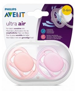 پستانک ارتودنسی فیلیپس اونت Philips Avent مدل Ultra air بسته دو عددی صورتی