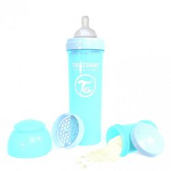شیشه شیر ضد نفخ 330 میل تویست شیک TWIST SHAKE آبی پاستلی