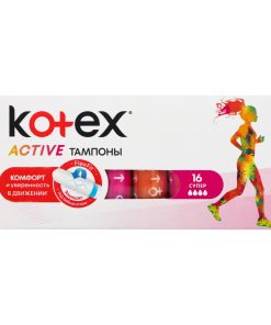 تامپون کوتکس (Kotex) مدل Super active بسته ۱۶ عددی