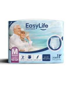 پوشک بزرگسال شورتی ایزی لایف Easy Life سایز M بسته 12 عددی