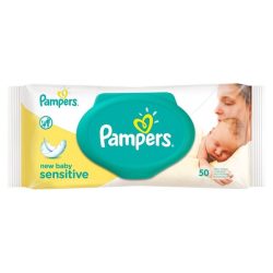دستمال مرطوب کودک درب دار پمپرز Pampers مدل Sensitive بسته 50 عددی