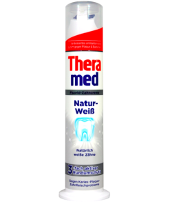 خمیر دندان پمپی حاوی فلوراید ترامد Theramed مدل Natur-Weib حجم 100 میل