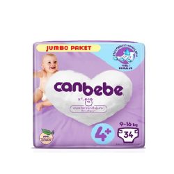 پوشک جان به به (Canbebe) سایز ۴+ بسته ۳۴ عددی یاسی