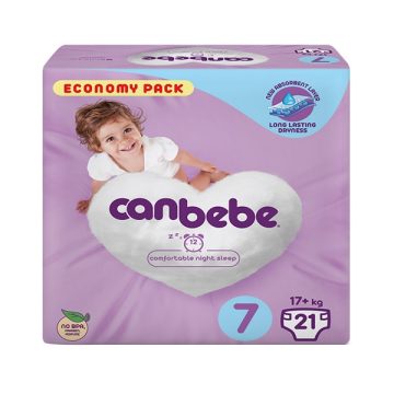 پوشک جان به به (Canbebe) سایز ۷ بسته ۲0 عددی یاسی