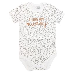 بادی دخترانه آستین کوتاه mamas & papas طرح Love Mommy سفید