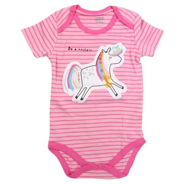 بادی دخترانه آستین کوتاه mamas & papas طرح Unicorn Embroidery