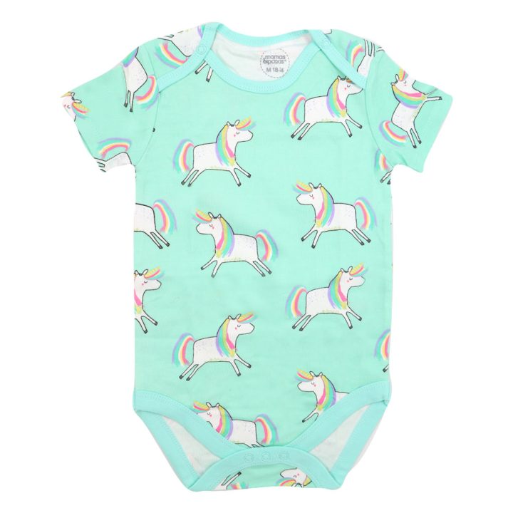 بادی اسپرت آستین کوتاه mamas & papas طرح Unicorn