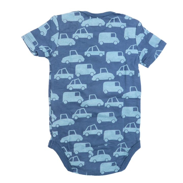 بادی پسرانه آستین کوتاه mamas & papas طرح Nany blue cars - تصویر 2