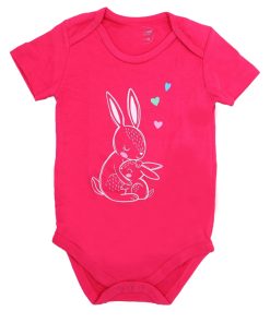 بادی دخترانه آستین کوتاه mamas & papas طرح Rabbit & heart