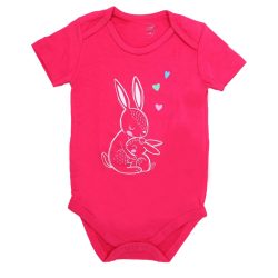 بادی دخترانه آستین کوتاه mamas & papas طرح Rabbit & heart