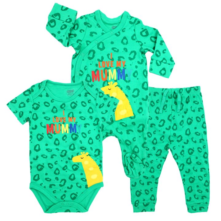 شلوار بند دار اسپرت mamas & papas طرح Love Mommy سبز - تصویر 4
