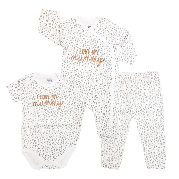 بادی دخترانه آستین کوتاه mamas & papas طرح Love Mommy سفید - تصویر 4