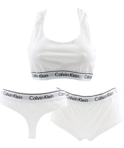 پک سه عددی نیم تنه و شورت Calvin Klein رنگ سفید