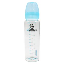 شیشه شیر پیرکس یومامی UMOMY مدل کلاسیک آبی ظرفیت 240 میل