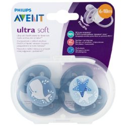 پستانک فیلیپس اونت (Philips Avent) ultrasoft طرح نهنگ 6 تا 18 ماه