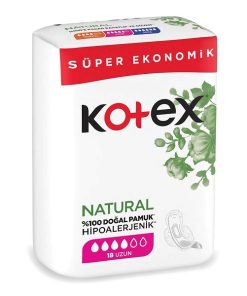 نوار بهداشتی ترک بالدار Kotex قطر نازک سایز بزرگ 18 عددی