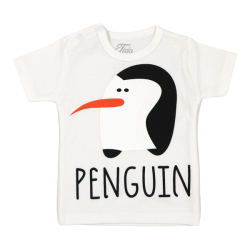  تی شرت اسپرت آستین کوتاه Tida طرح PENGU سفید