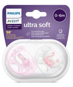 پستانک ارتودنسی فیلیپس اونت (Philips Avent) مدل Ultra Soft طرح قو 0 تا 6 ماه