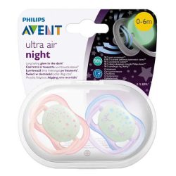 پستانک ارتودنسی شبرنگ فیلیپس اونت (Philips Avent) مدل Ultra air طرح ستاره 0 تا 6 ماه