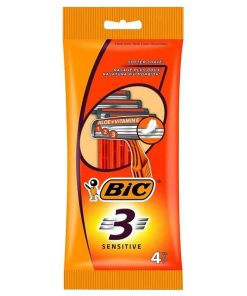 پک تیغ ژیلت 3 لبه Bic مدل SENSITIVE بسته 3 عددی