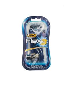 پک تیغ ژیلت 3 لبه Bic مدل Flex3 بسته 3 عددی