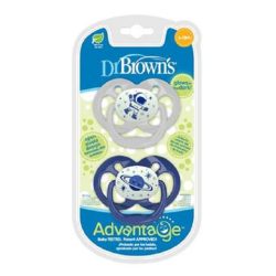 پستانک ارتودنسی پسرانه 2 عددی دکتر براون (Dr browns) مناسب 6 تا 12 ماه