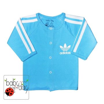 تی شرت اسپرت استین بلند جلو دکمه دار بیبی دی طرح Adidas