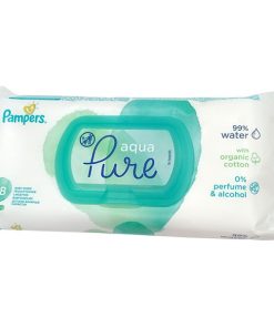 دستمال مرطوب کودک پمپرز Pampers مدل aqua pure بسته 48 عددی