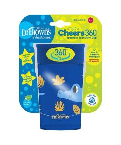 لیوان 360 درجه دکتربراون DrBrowns طرح دار آبی حجم 300 میل