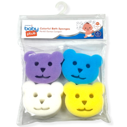 اسفنج حمام 4 عددی بیبی پلاس baby plus طرح خرس
