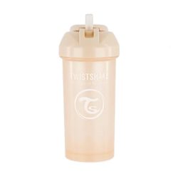 لیوان آبمیوه خوری نی دار تویست شیک TWISTSHAKE رنگ بژ 360 میل