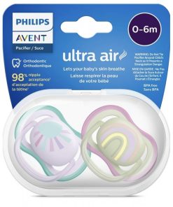 پستانک ارتودنسی فیلیپس اونت (Philips Avent) مدل Ultra air طرح رنگین کمان 0 تا 6 ماه