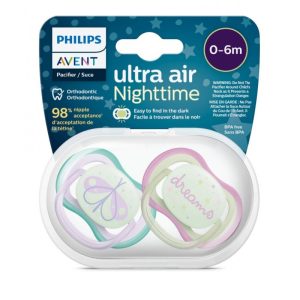 پستانک ارتودنسی فیلیپس اونت (Philips Avent) مدل Ultra air طرح پروانه 0 تا 6 ماه