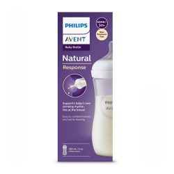 شیشه شیر طلقی ریسپانس فیلیپس اونت PHILIPS AVENT سرشیشه 4 قطره حجم 330 میل ( نسل جدید )