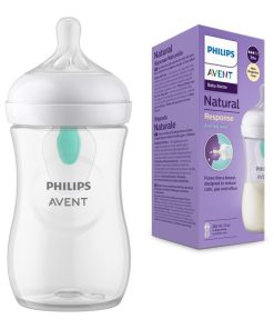 شیشه شیر طلقی نچرال ریسپانس 260 میل فیلیپس اونت PHILIPS AVENT همراه با دریچه هواه ( نسل جدید )