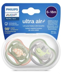 پستانک ارتودنسی فیلیپس اونت (Philips Avent) مدل Ultra air طرح لاک پشت 6 تا 18 ماه