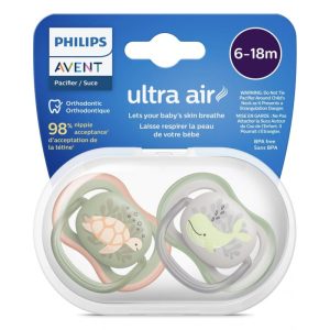 پستانک ارتودنسی فیلیپس اونت (Philips Avent) مدل Ultra air طرح لاک پشت 6 تا 18 ماه