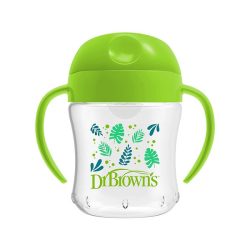 لیوان آبمیوه خوری سوپاپ دار دکتر براون Dr.brown's طرح برگ 180 میل