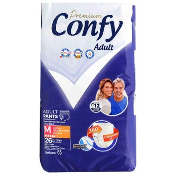 پوشک شورتی بزرگسال کانفی confy سایز m بسته 26 عددی