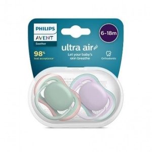 پستانک Ultra air فیلیپس اونت (Philips Avent) ارتودنسی سبز ، بنفش 6 تا 18 ماه